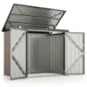 Box na odpadky pro 2 odpadkové koše Box na odpadky z pozinkovaného kovu Odpadkový domek se 2 dvířky 172 x 95,5 x 130 cm Hnědý