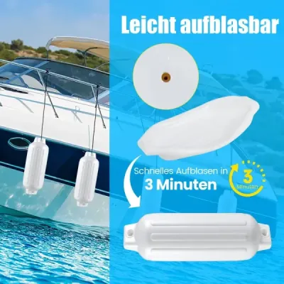 Sada 4 lodních blatníků Dlouhý blatník sada kulových blatníků Blatník na ochranu proti nárazu 68,5 x 21,5 cm Bílý