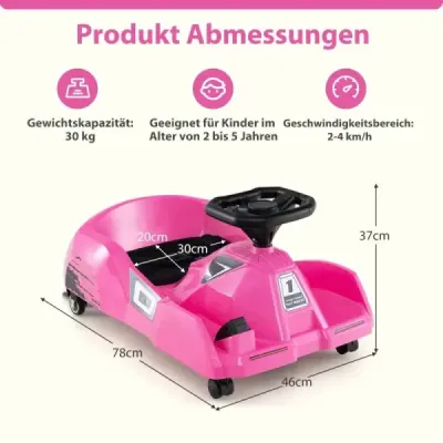 Dětská elektrická motokára 3 v 1, úklidová, 12V, s odnímatelným mopem, růžová