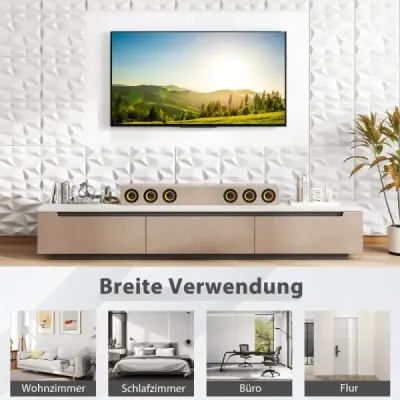 50 kusů 3D nástěnných panelů diamant 30 x 30 cm nástěnné obklady nástěnné dekorace bílé 4,5m²