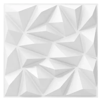 20 kusů 3D nástěnných panelů diamant 50 x 50 cm nástěnné obklady dekorace na zeď bílé 5m²
