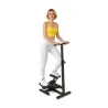 Stepper pro trénink Twist Stair Stepper tréninkové zařízení s výškově nastavitelnou rukojetí a protiskluzovými pedály Černá barva