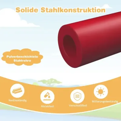 Lezecká kopule se skluzavkou a textilní plošinou a nosností 180 kg Lezecký rám ve tvaru kopule oranžová + červená