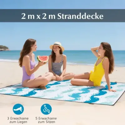 Sada 2 plážových křesel se slunečníkem a plážovou dekou, slunečníkem s přepravní taškou, 2 skládací křesla modrá