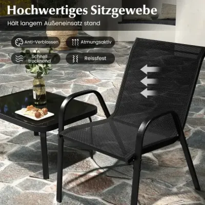 4-dílná sada nábytku na terasu Conversation Set s konferenčním stolkem 51 x 71 x 35 cm Grey