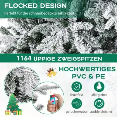 218 cm vysoký vánoční stromeček z umělých vláken s 8 světelnými režimy 350 různobarevných světel LED