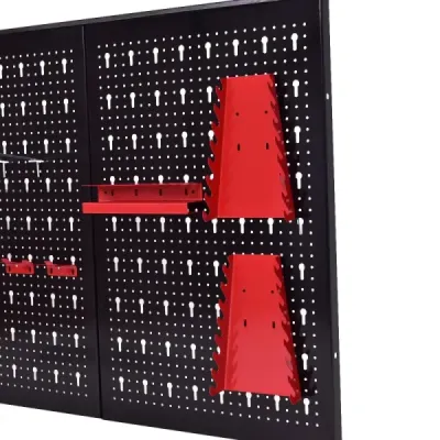 Děrovaná stěna na nářadí Dílenská stěna se sadou držáků na 17 kusů nářadí 120x60 cm s možností rozšíření