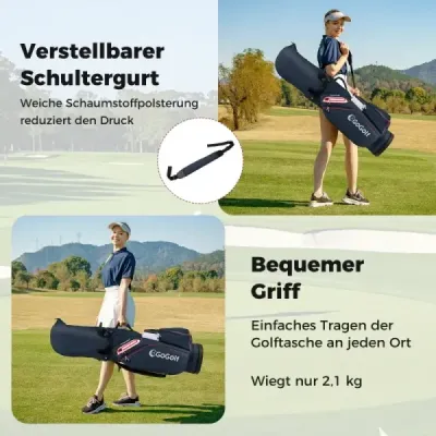 Golfová taška Lehký golfový vak se 14 přihrádkami Voděodolný golfový vak Tmavě modrá