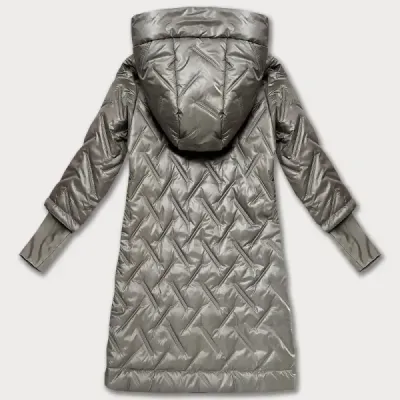 Přešívaná bunda s kapucňou MODA2290BIG béžová