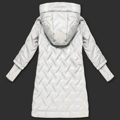 Přešívaná bunda s kapucňou MODA2290BIG ecru
