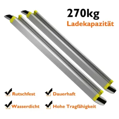 2 x rampa pro invalidní vozíky do 270 kg, teleskopická rampa 91,5-152,5 cm s protiskluzovou vrstvou, hliníková nakládací rampa
