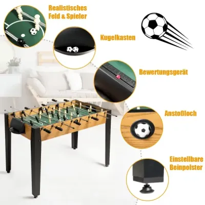 Stůl na stolní fotbálek soutěžní velikosti pro dospělé i děti, 122 x 61 x 79 cm