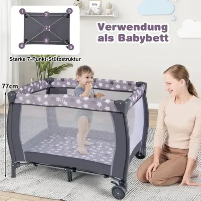 3 v 1 postranní postel skládací cestovní postel s matrací
