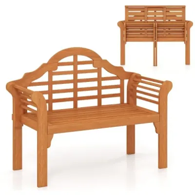 Dřevěná skládací zahradní lavice pro venkovní použití 123 x 54 x 96 cm Příroda