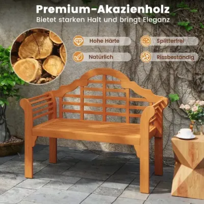Dřevěná skládací zahradní lavice pro venkovní použití 123 x 54 x 96 cm Příroda