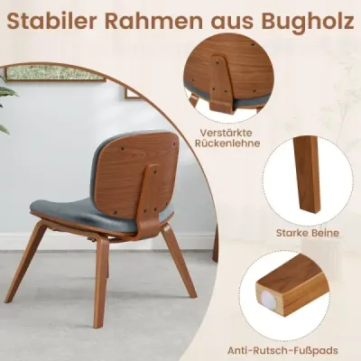 Moderní akcentní židle s opěradlem a čalouněným sedákem Prostorově úsporná lounge židle tmavě šedá