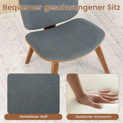 Moderní akcentní židle s opěradlem a čalouněným sedákem Prostorově úsporná lounge židle tmavě šedá