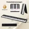 Skládací klavírní klávesnice s 88 klávesami, funkcí dělení a 3 režimy učení, černá