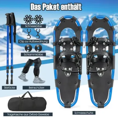 Všestranná sada sněžnic 63 cm ergonomické sněžnice s dvojitým ráčnovým systémem vázání Blue