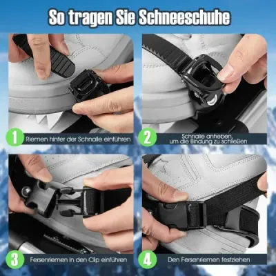 Všestranná sada sněžnic 63 cm ergonomické sněžnice s dvojitým ráčnovým systémem vázání stříbrná