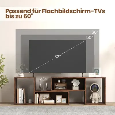 2dílná TV skříňka Volný kombinovaný TV stolek pro televizory do 60 palců TV skříňka káva