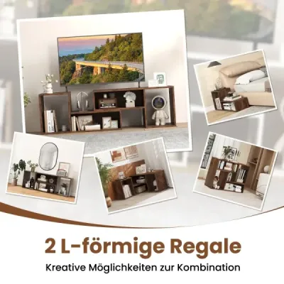 2dílná TV skříňka Volný kombinovaný TV stolek pro televizory do 60 palců TV skříňka káva
