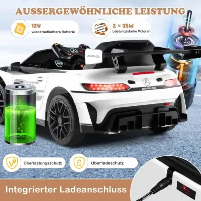 Dětské autíčko Mercedes-AMG GT3 s licencí a dálkovým ovládáním 3 rychlosti Bílé