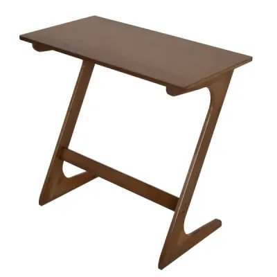 Odkládací stolek ve tvaru Z Rozkládací stolek z bambusu Prostorově úsporný konferenční stolek Noční stolek Konferenční stolek hnědý