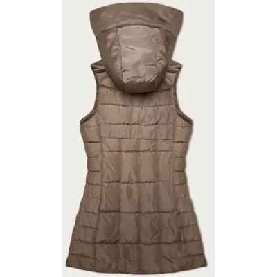 Dámská vesta s kapucí B8226 tmavě béžová