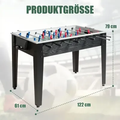 Fotbalový stůl soutěžní velikosti pro dospělé a děti 122 x 61 x 79 cm černý