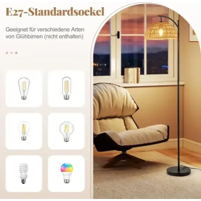 160 cm stojací lampa se závěsným stínidlem a nožním vypínačem Zásuvka E27 Stojací lampa
