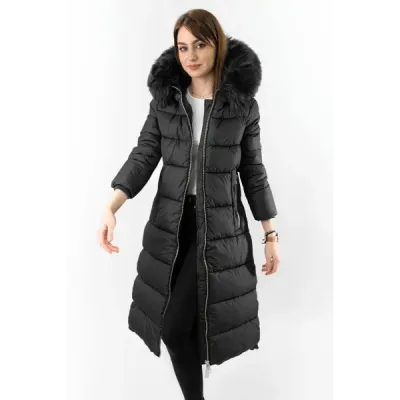 Dlhá dámska zimná bunda MODA688 čierna Dlhá dámska zimná bunda MODA688 čierna
