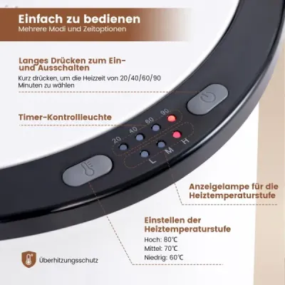 Elektrický ohřívač ručníků 23L se 3 úrovněmi ohřevu, sušička ručníků, černá