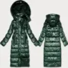 Dlouhá dámská přechodná bunda MODA2629 zelená
