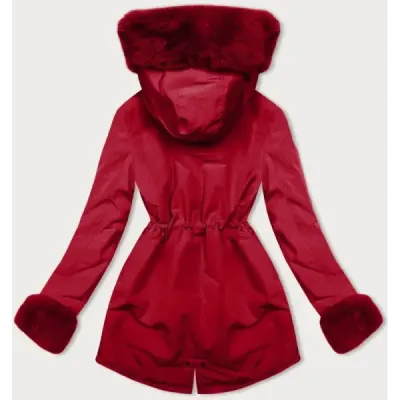 Krátká dámská zimní bunda parka MODA9062 červená