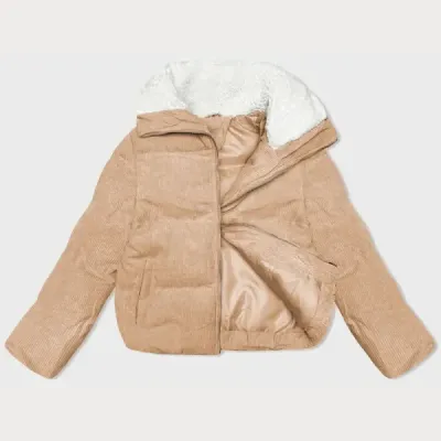 Dámská manšestrová bunda s vysokým stojáčkem J Style sand (5M3230-333)