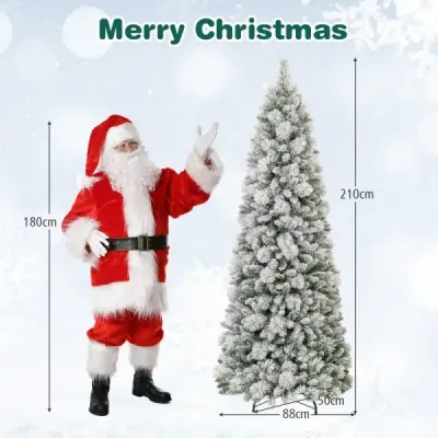 210 cm umělý vánoční stromek se světly Pop Up vánoční stromek s 200 teplými bílými LED světly a 680 hroty větví