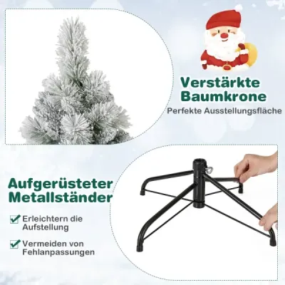 210 cm umělý vánoční stromek se světly Pop Up vánoční stromek s 200 teplými bílými LED světly a 680 hroty větví