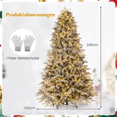 240 cm umělý vánoční stromek s osvětlením a sněhem vánoční stromek umělý stromek