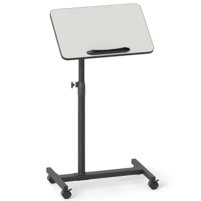 Výškově nastavitelný stolek na kolečkách s naklápěcí a o 360° otočnou deskou Šedý stolek pro péči o dítě