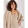 Dvoudílná souprava vrchní díl + svetr MODA8019 béžová
