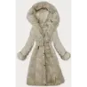 Dámská zimní bunda MODA3156 béžová