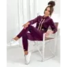 Dámský velurový komplet MODA637 vínová