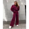 Dámský set se širokými kalhotami MODA21109 bordový