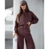 Dámský set se širokými kalhotami MODA21109 čekoládový