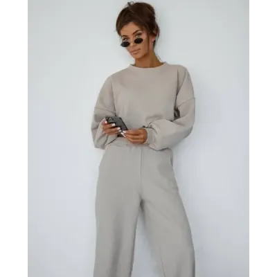 Dámský set mikina + kalhoty MODA1108 béžový