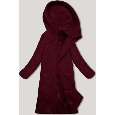 Dlouha dámská zimní bunda parka MODA3173 bordova