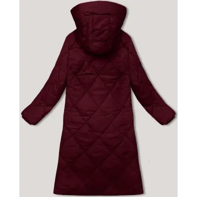 Dlouha dámská zimní bunda parka MODA3173 bordova