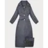Dámský dlouhý kabát S'West MODA8542 modrá
