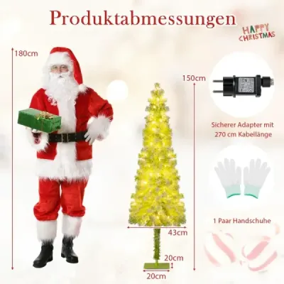 Umělý vánoční stromek se světýlky a sněhem 150 cm vánoční stromek s ohýbacím vrškem